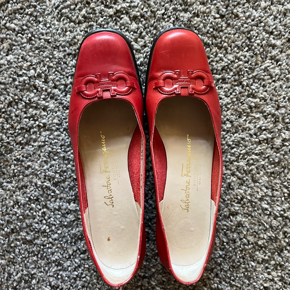 Salvatore Ferragamo Red Flats
